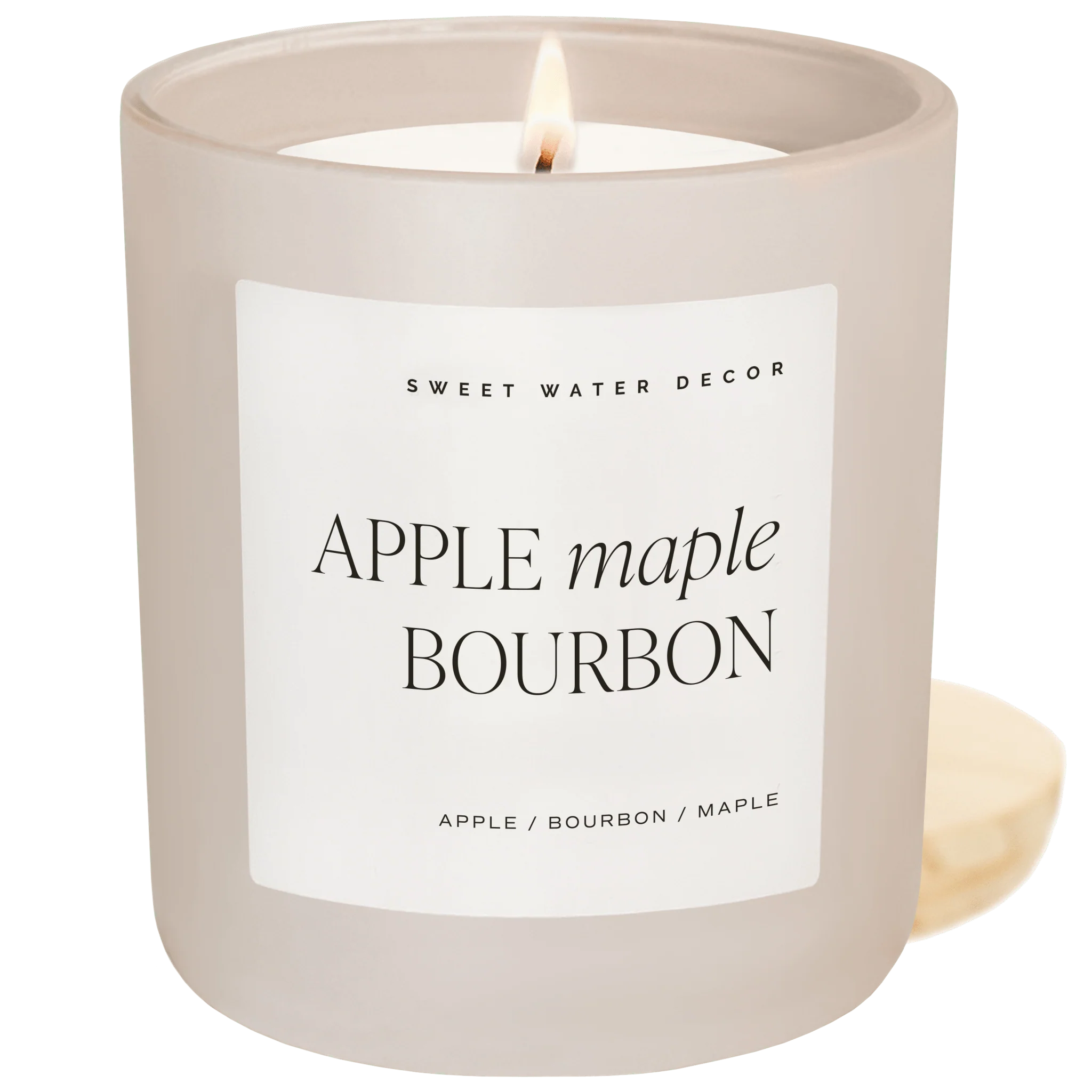 Apple Maple Bourbon Soy Candle (15oz Tan Matte Jar) - Image 3