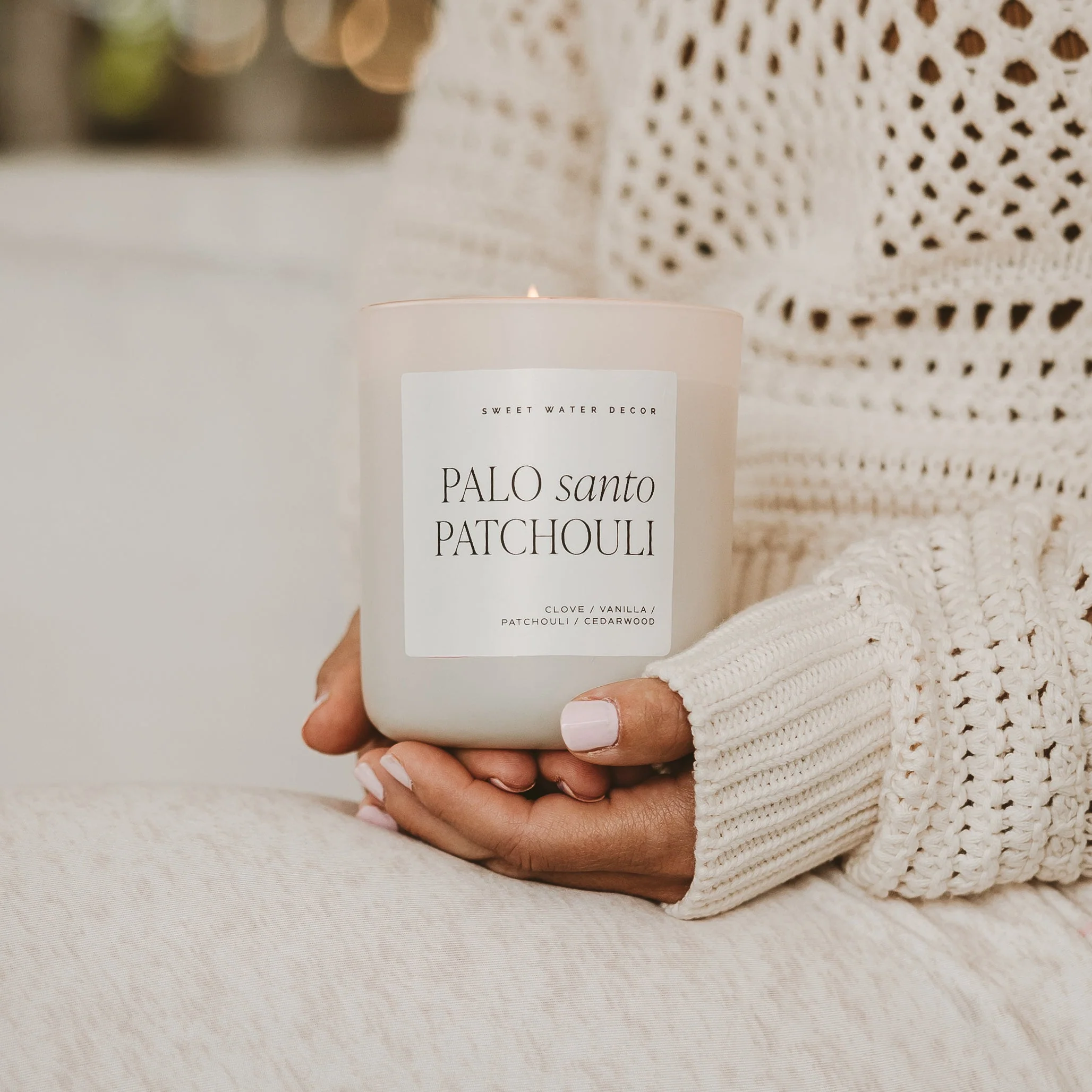 Palo Santo Patchouli Soy Candle (15oz Tan Matte Jar) - Image 4