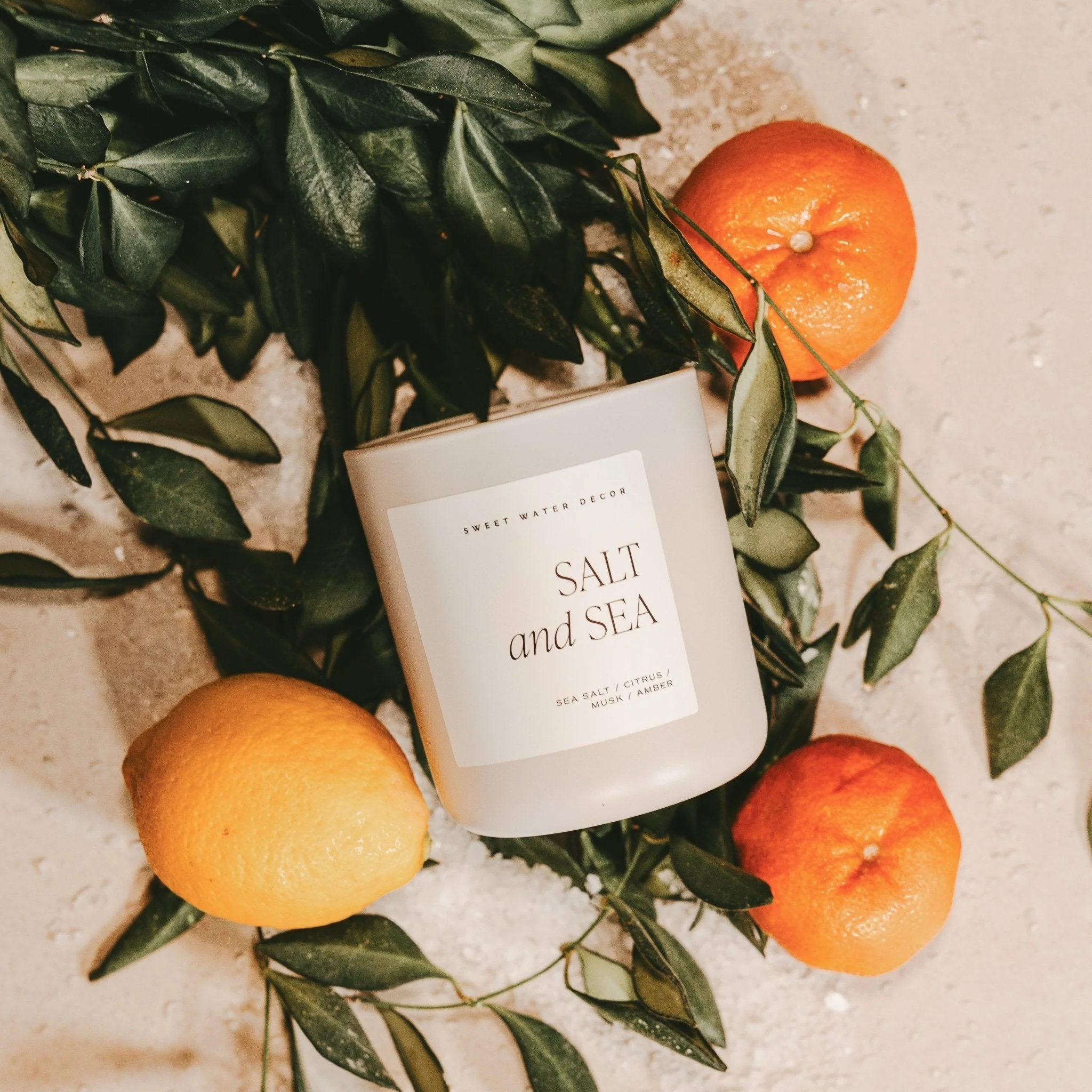 Salt and Sea Soy Candle (15oz Tan Matte Jar) - Image 4