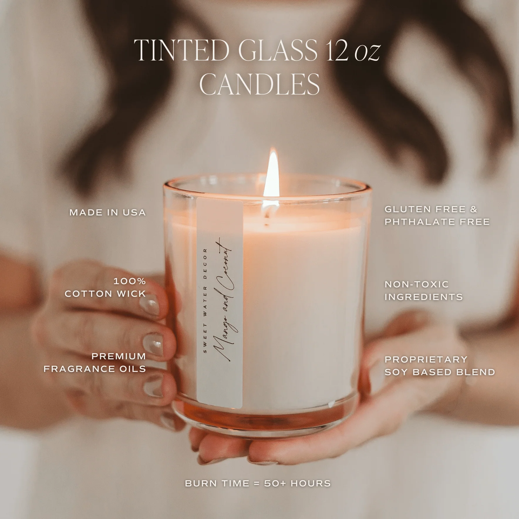 Salt and Sea Soy Candle (12oz Tinted Glass Jar) - Image 5