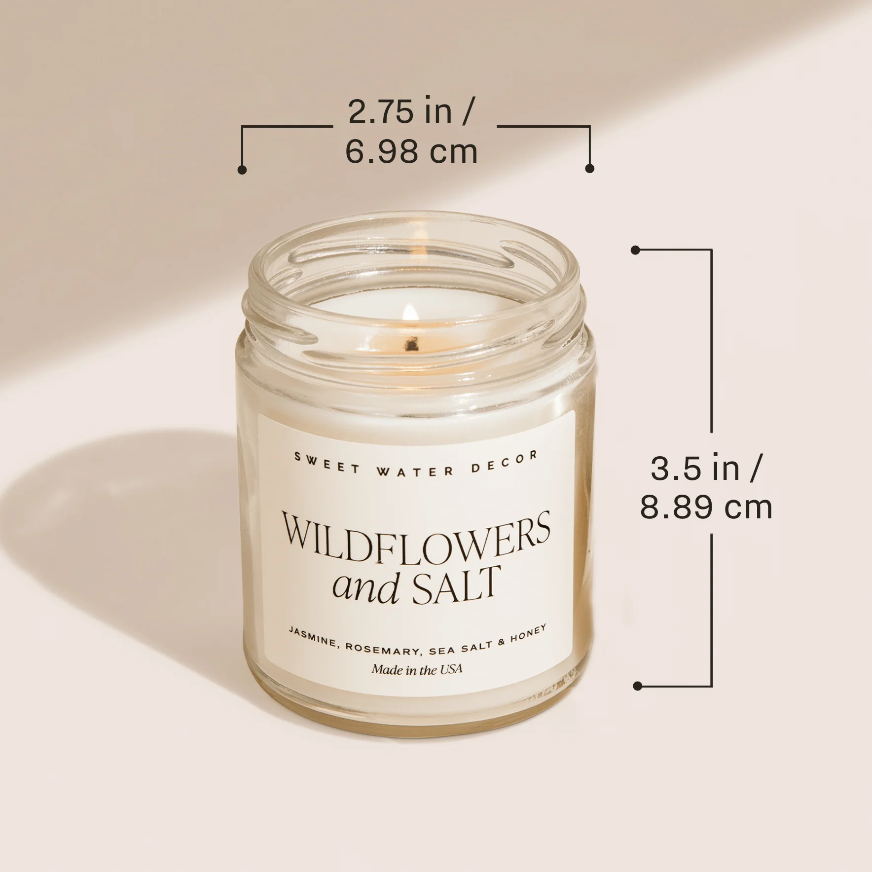 Salt and Sea Soy Patterned Candle (9oz Clear Jar) - Image 7