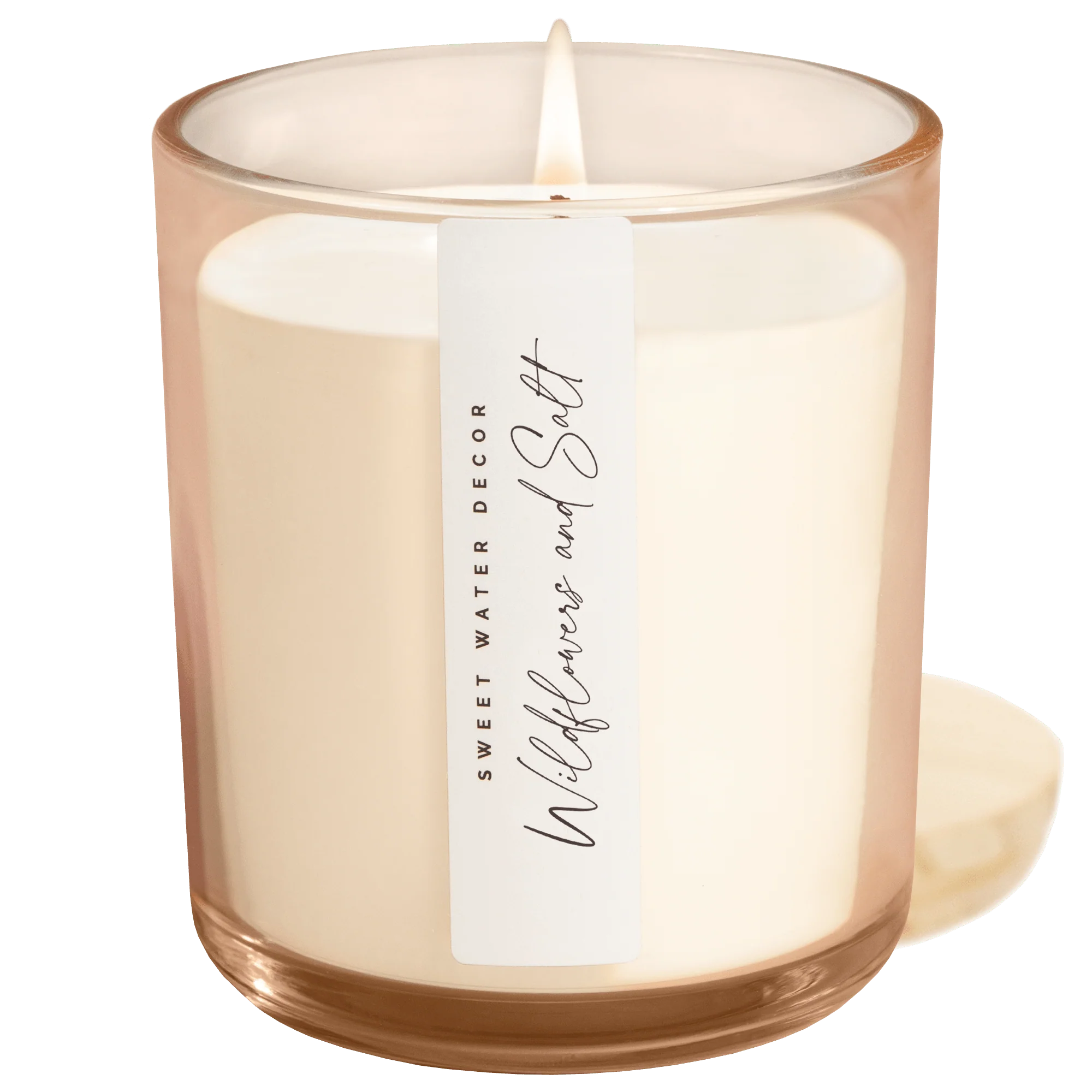 Wildflowers and Salt Soy Candle (12oz Tinted Glass Jar) - Image 3